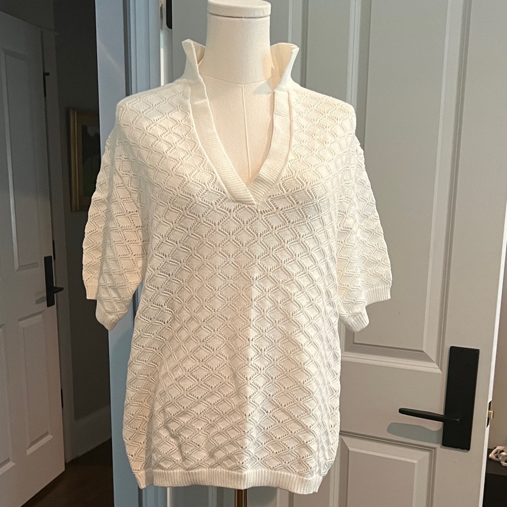 Charlie Holiday Cream Knit Top